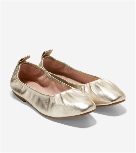 Womens Womens York Soft Ballet In Gold Cole Haan