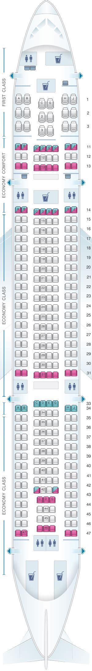 Seat Map Hawaiian Airlines Airbus A330 200 Seatmaestro