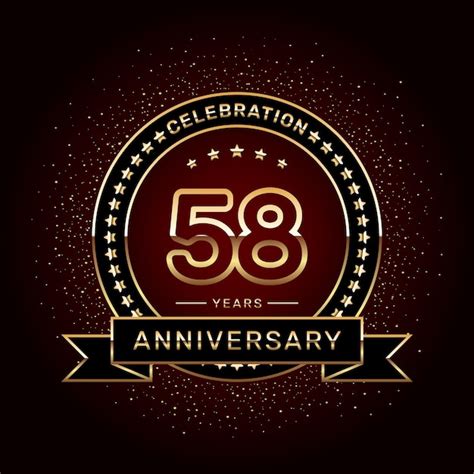 Diseño Del Logotipo De La Celebración Del 58 Aniversario Con Un Anillo