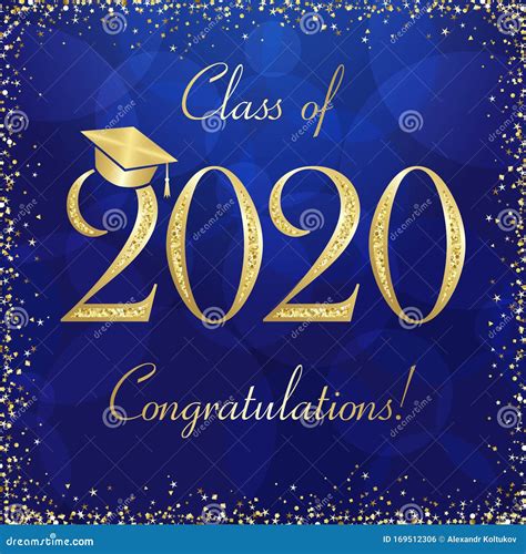 Class Of 2020 Year Graduation Greeting Card Stock Vector Illustration