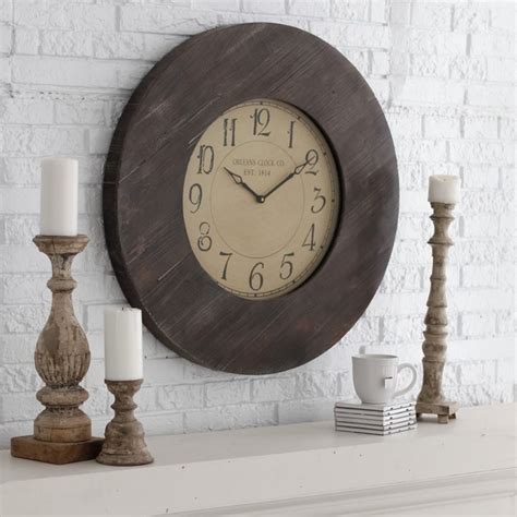 Williston 295 In Reclaimed Rustic Oversized Wall Clock Traditional