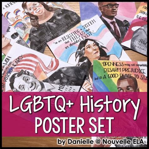 Inspiring Lgbtq Poster Set Nouvelle Ela Teaching Resources