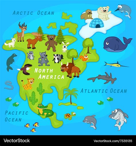 North America Map For Kids Map