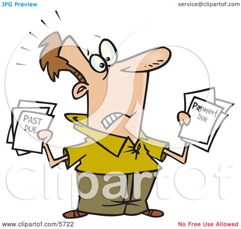 Man With Bills And Past Due Notices Clipart Illustration By Toonaday 5722