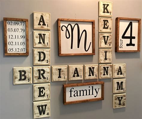 Maybe you would like to learn more about one of these? Farmhouse scrabble wall decor | Scrabble wall art, Family wall art, Scrabble wall decor