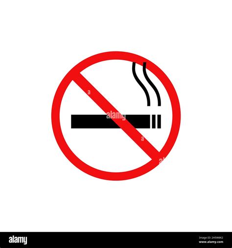 No Smoking Sigm Symbol Vector Stop Flat Icon Isolated Ban