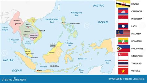 Associação Das Nações Asiáticas Do Sudeste Do X28 ASEAN X29 Mapa
