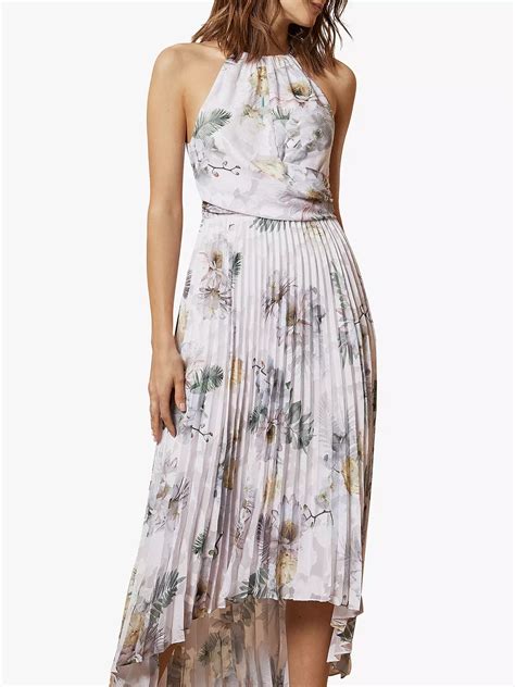Ted Baker Daniiey Woodland Pleated Maxi Dress Pale Pink At John Lewis