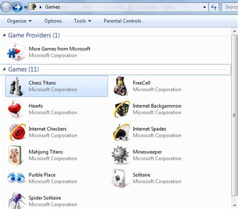 Managing Games In Windows 7