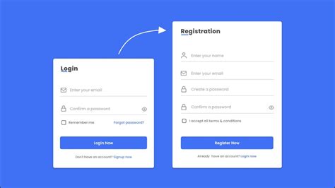 Responsive Login And Registration Form In Html Css Javascript Youtube