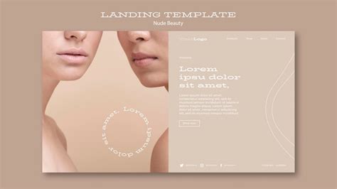 Free PSD Nude Beauty Landing Page Template