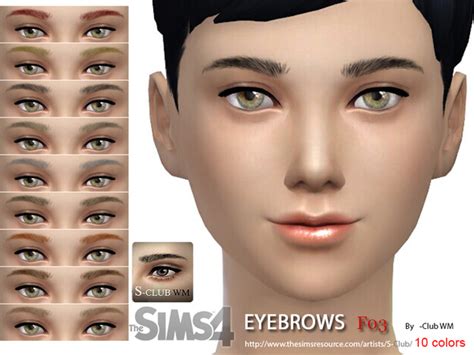 S Club Wm Thesims4 Eyebrows F03