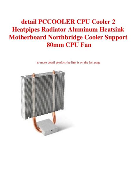 Detail Pccooler Cpu Cooler 2 Heatpipes Radiator Aluminum Heatsink