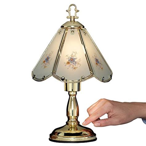 Floral Glass Table Touch Lamp Bulbs And Fittings Ideas