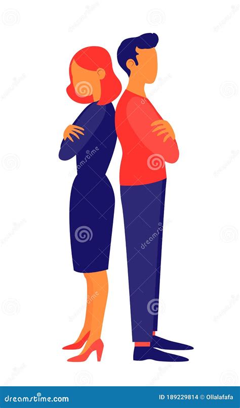 A Man And A Woman Back To Back Stock Vector Illustration Of Cartoon