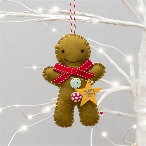 Babys First Christmas Gingerbread Man Decoration By Miss Shelly