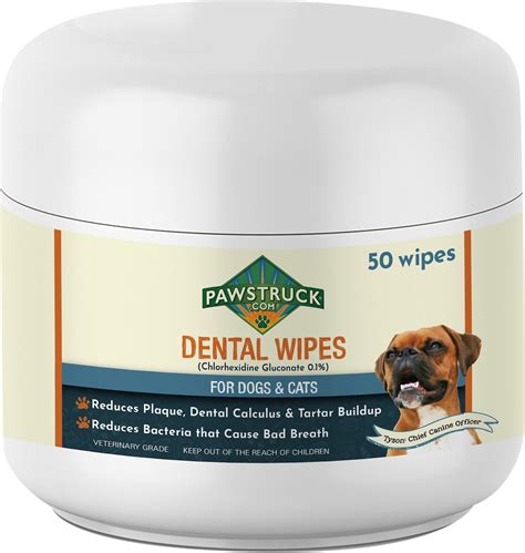 Pawstruck Dog And Cat Dental Wipes 50 Count