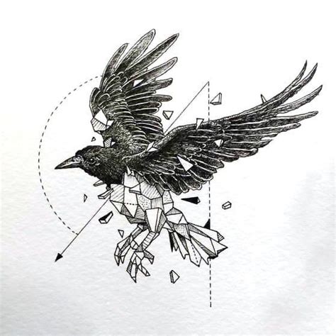 Great Geometric Raven Tattoo Design Raven Tattoo Crow