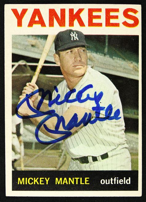 Lot Detail 1964 Mickey Mantle New York Yankees Signed Topps Card Jsa