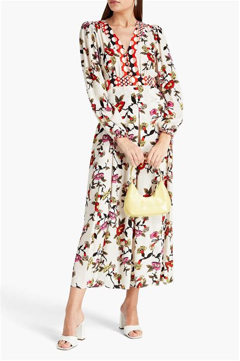 Diane Von Furstenberg Anjali Pleated Floral Print Crepe De Chine Maxi Dress The Outnet