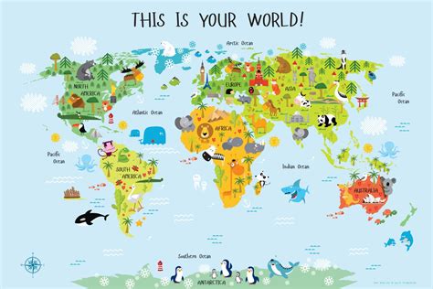 Printable World Map For Kids Incheonfair Throughout For Pin On 11