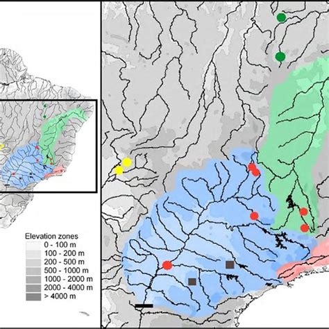 South America Hydrographic Map Hydrographic Map Showing The Three