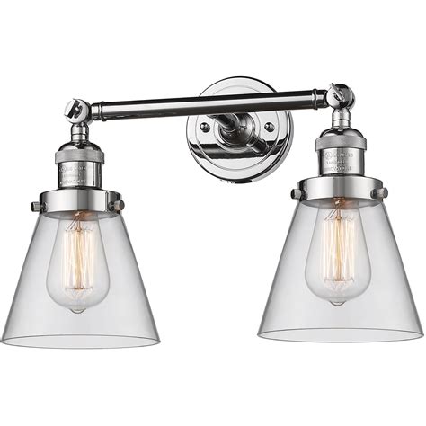 Bathroom Vanity 2 Light Fixtures With Polished Chrome Finish Cast Brass