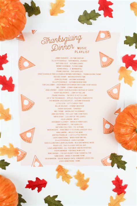 A playlist featuring george winston, the shins, radiohead, and others. Printable Thanksgiving Dinner Playlist - Let's Mingle Blog