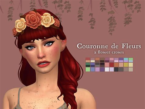 Couronne De Fleurs Flower Crown Sims Sims 4 Game Sims 4