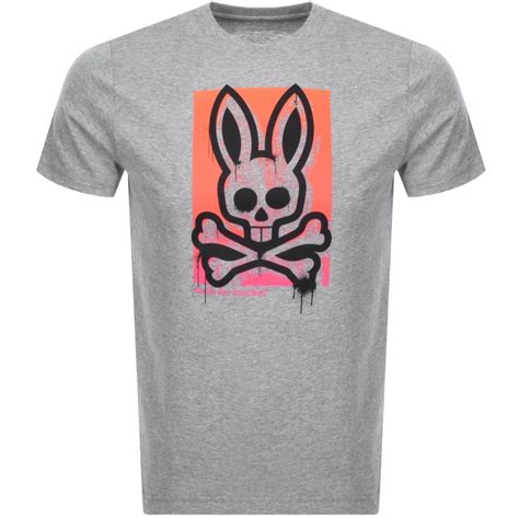 Psycho Bunny Pebley Crew Neck T Shirt Grey Psychobunny Cloth