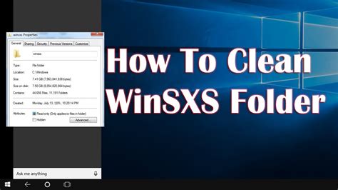 How To Clean Up Winsxs Folder In Windows 10 Youtube