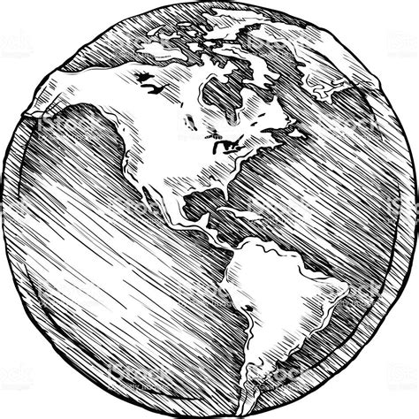 Globe Outline Drawing Vector Illustration Of Sketchy Royalty Free Globe