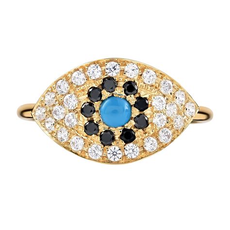 Turquoise Evil Eye Ring Diamond Ring Eye Evil Turquoise Gold Ring