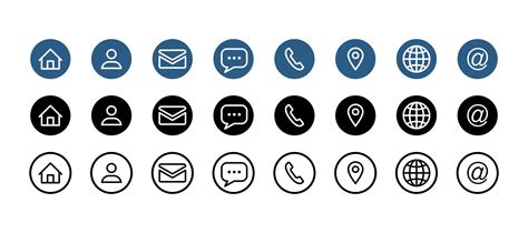 Business Contact And Communication Icon Set Free Vector 3015684 Vector
