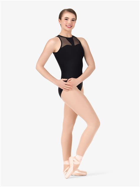 Womens High Neck Mesh Insert Tank Leotard Fashion Leotards So Danca