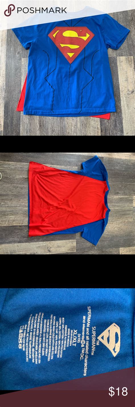superman men s tee shirt xl xlt with cape tee shirt xl dc comics shirts tee shirts