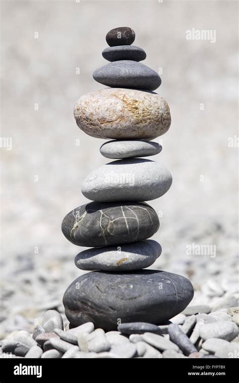 Rocks Stacked On The Beach Stock Photo Alamy