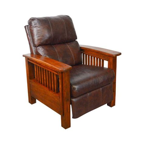 100 series (classic wide slat). Mission Arts & Crafts Style Brown Leather Recliner Morris ...