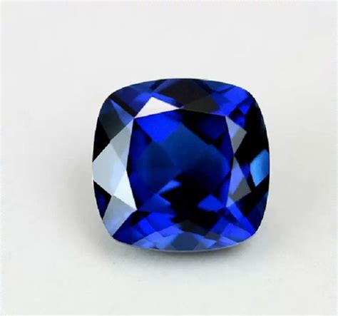 Natural Blue Sapphire Diffusion Aaa Cushion Faceted Loose Etsy Blue