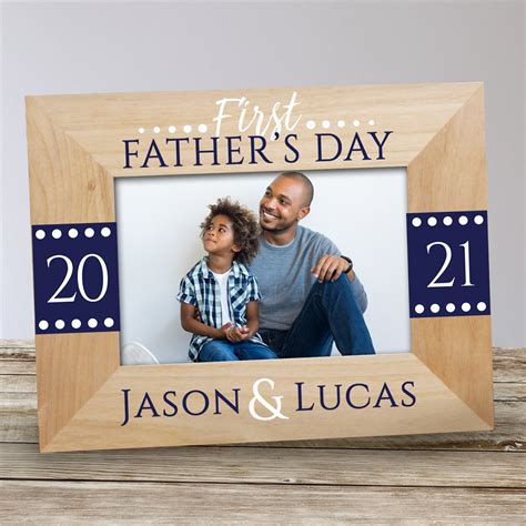 Personalized Wood First Fathers Day Picture Frame Tsforyounow