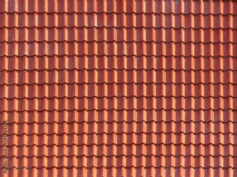 Roofing Texture Red Corrugated Tile Element Of Roof Seamless Pattern Close Up Of Red Roof