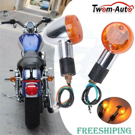 Motorcycle Chrome Bullet Front Rear Turn Signal Indicators Blinkers