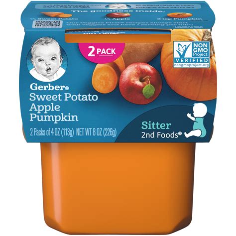 Gerber 2nd Foods Sweet Potato Apple Pumpkin Baby Food 4 Oz Tubs 2