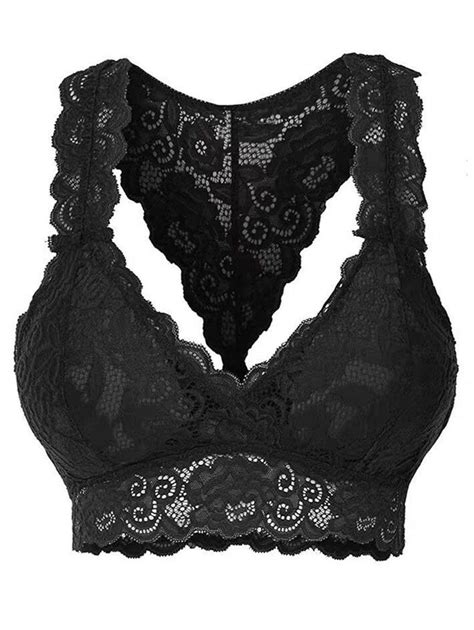 30 Off 2021 Plus Size Lace See Thru Cutout Back Bralette Top In