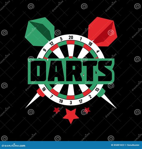Darts Label Badge Logo Sporting Symbols Stock Vector Illustration Of