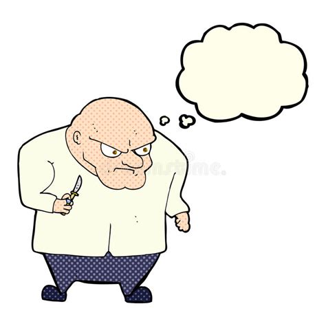 Cartoon Evil Man With Thought Bubble Stock Illustration Illustration