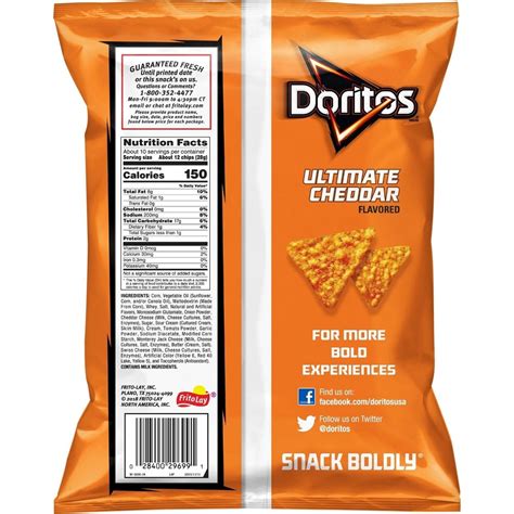 Doritos Tortilla Chips Ultimate Cheddar Flavored 97 Oz Shipt
