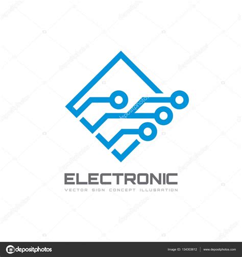 Electronic Technology Vector Logo Template For Corporate Identity