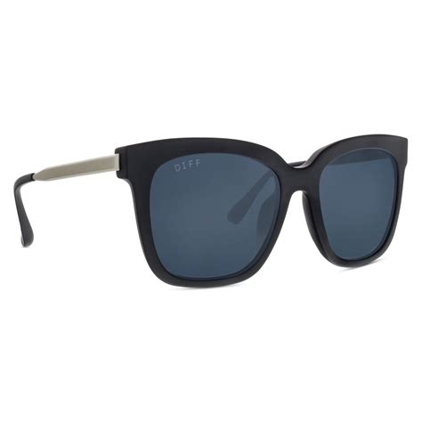 bella square framed matte black and grey sunglasses diff eyewear