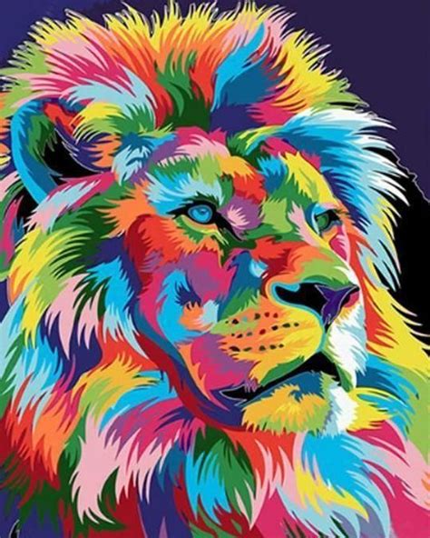Choisissez vos coloriages à imprimer et oubliez le stress de la journée en coloriant pendant des heures un dessin à colorier de : Peinture par Numéro lion en 2019 | Peinture par numéro ...
